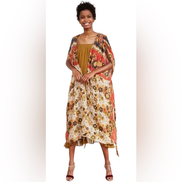 MES DEMOISELLES of Paris Women’s MACHU FLORAL KIMONO OS Luxury Travel Layer - Picture 1 of 14